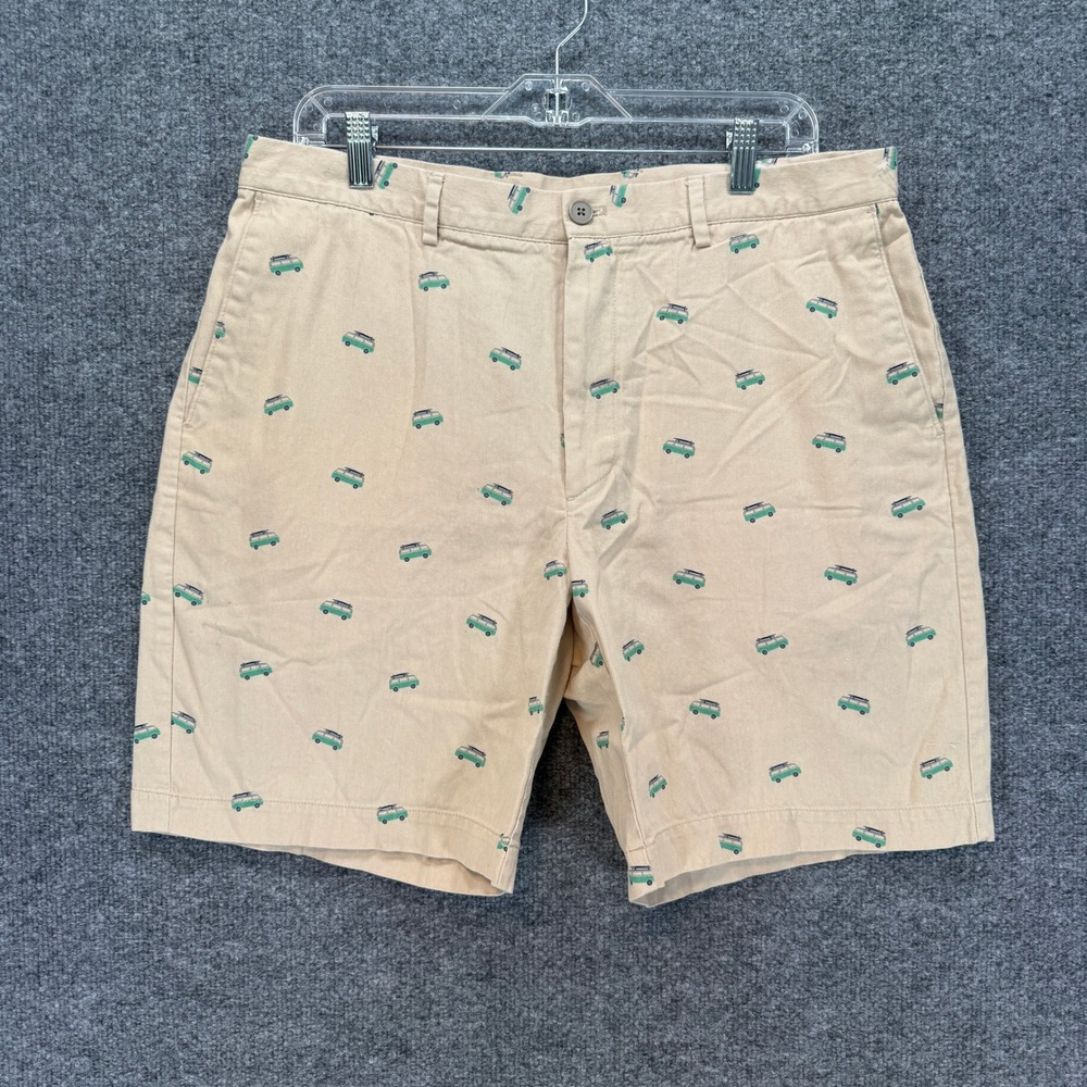 Savane Select Edition Shorts Mens 36 Tan Embroidered Surf Van Beach Casual Khaki